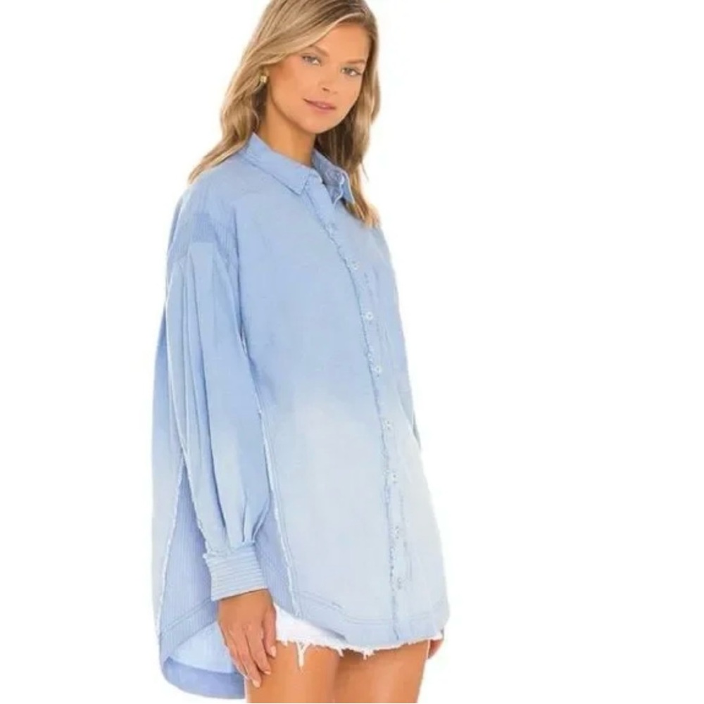 Free People We The Free Cool and Clean Solid Button Down Shirt